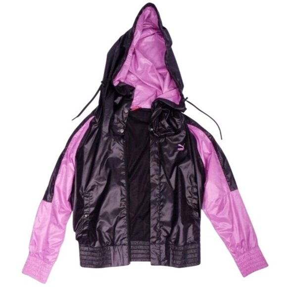 Puma Sports Lifestyle Women's Black/Pink Running Outdoor Winbreaker Jacket Small - Picture 3 of 16